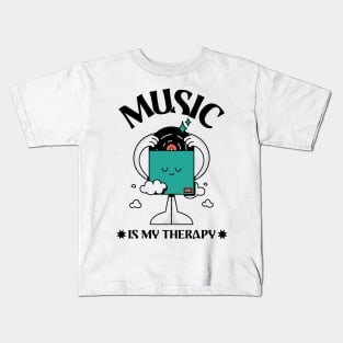 Music is my Therapy Kids T-Shirt